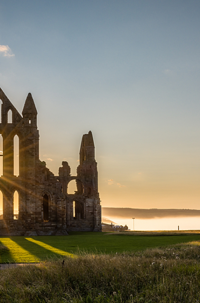 Whitby Abbey in North Yorkshire, a key inspiration for Gothic literature novels.