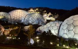 The domes of the Eden Project at night