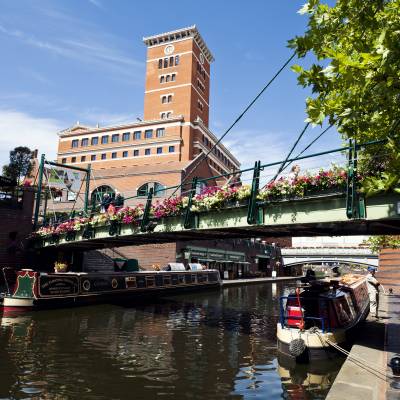 A view of Brindley Place in Birmingham during the summer.