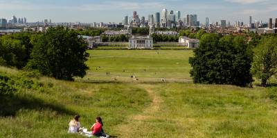 View across Greenwich Park towards the city