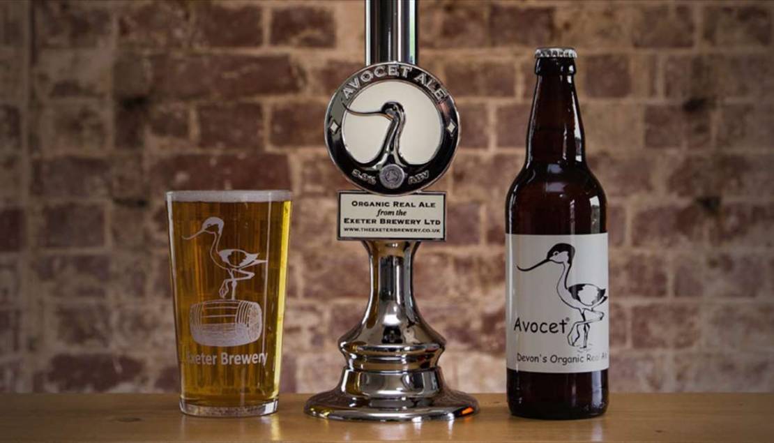 Pint, tap and bottle at the Exeter Brewery