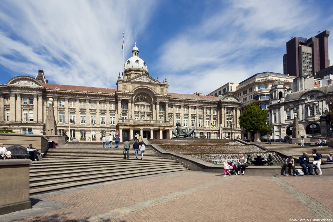 Birmingham city centre has historic buildings such as the City Council House built in the late 19th century, in Victoria Square