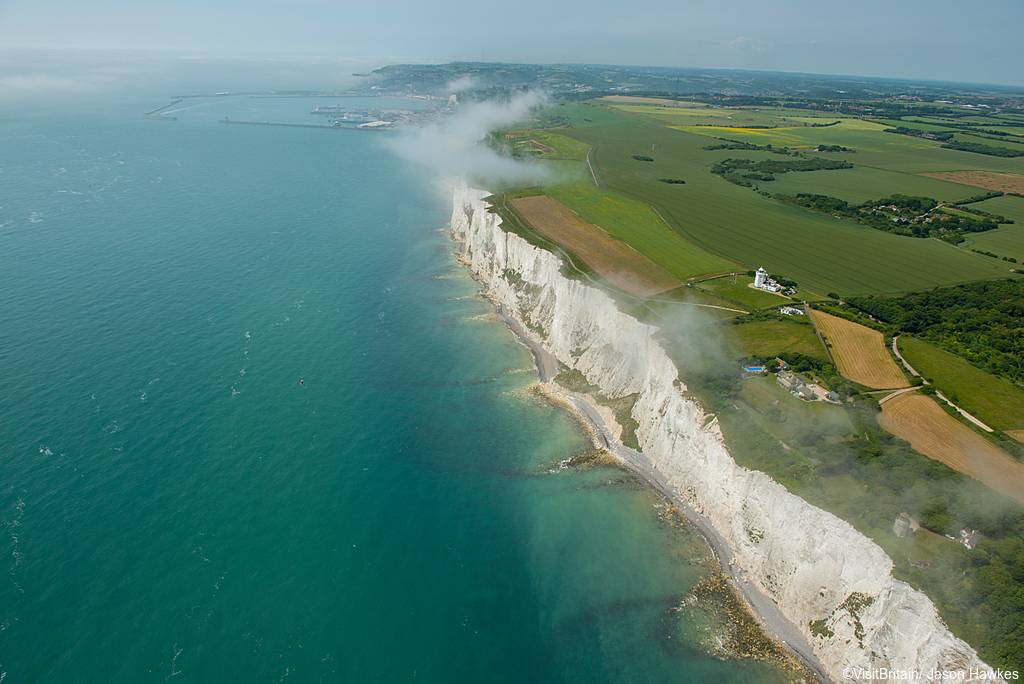 The White Cliffs of Dover in Kent.