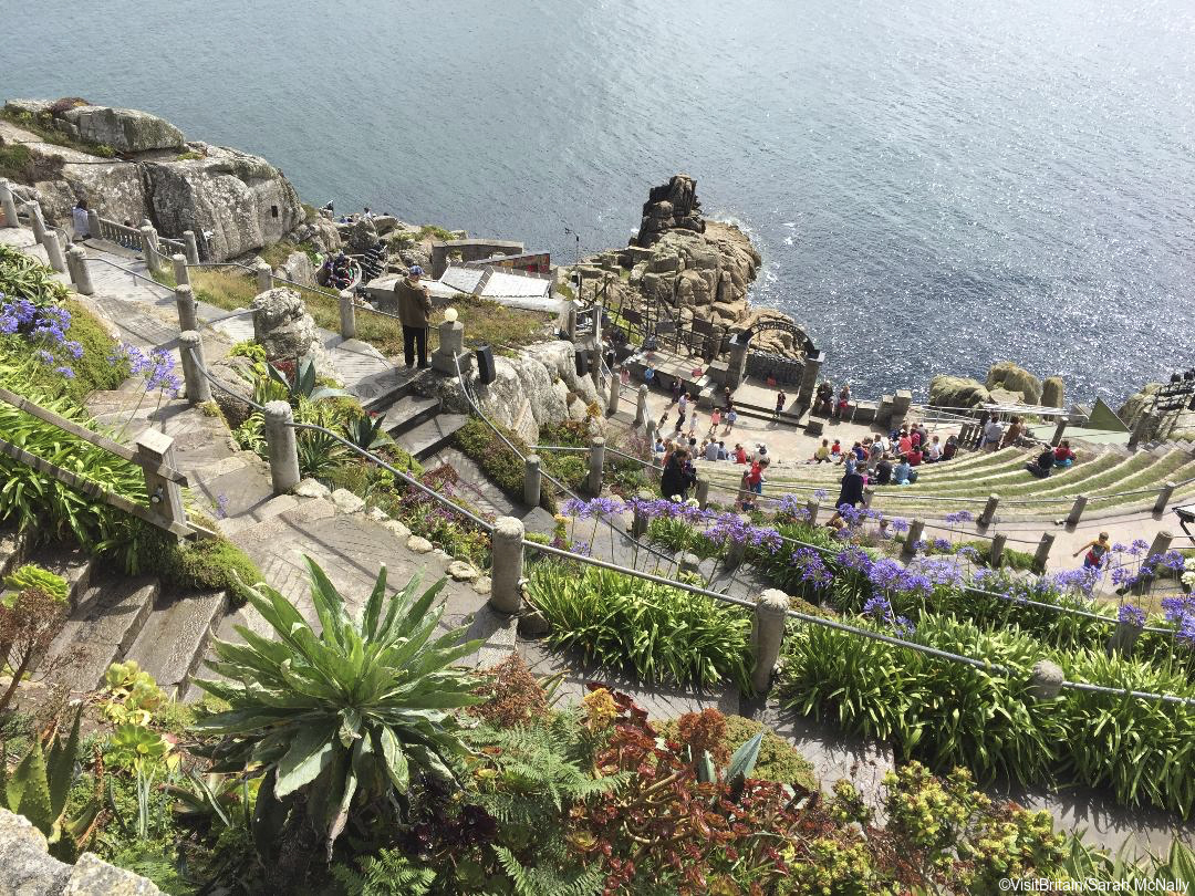 View from the top of the Minack Theatre, Cornwall, England