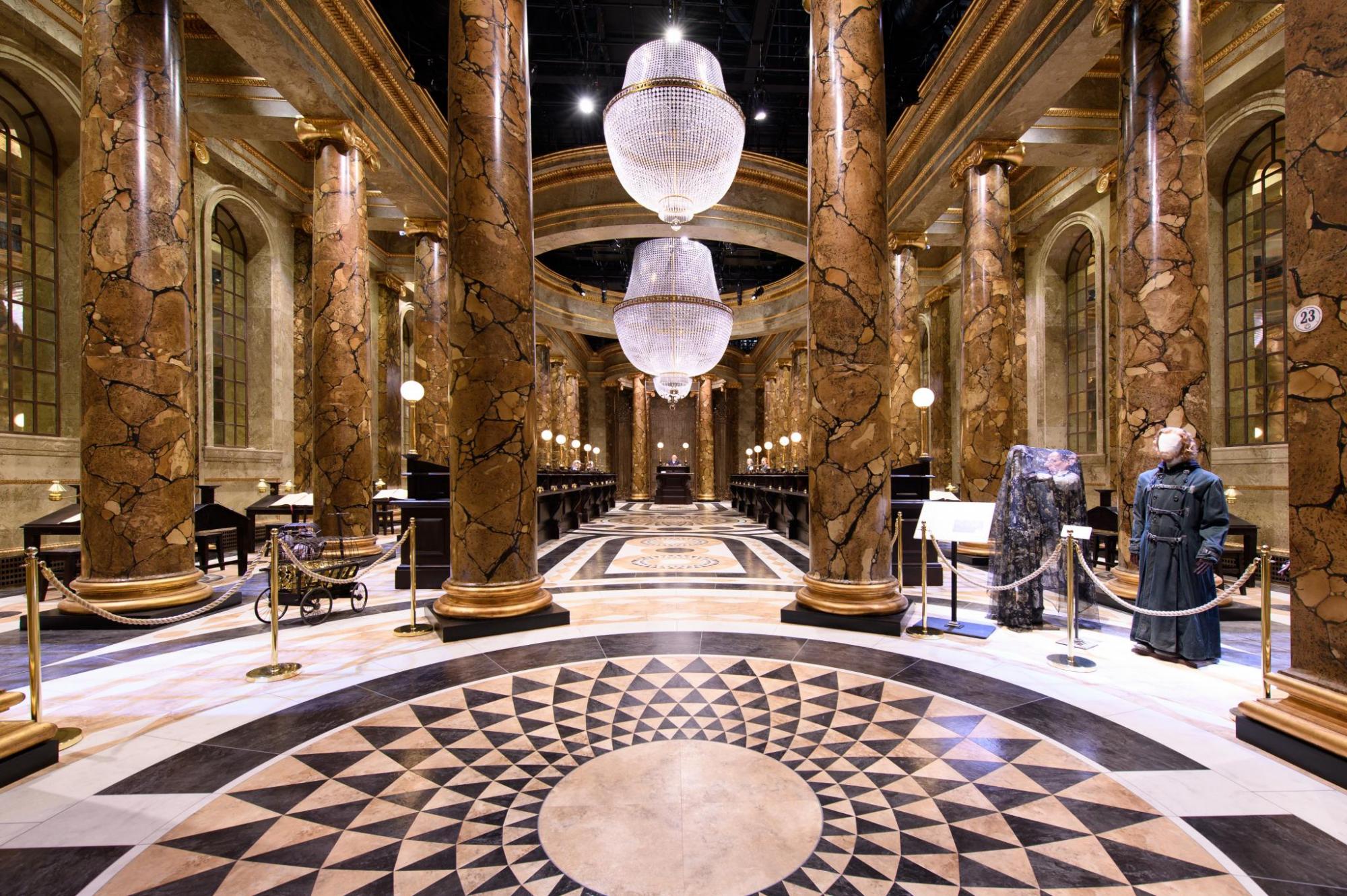 The marble hall of Gringotts Bank from the Harry Potter films