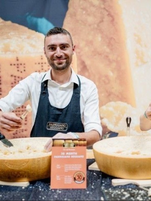 Chefs presenting cheese at Good Food Show Summer