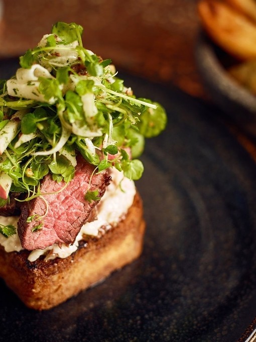 Overhead shot of food on a plate