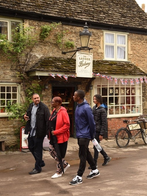 Visitors at Lacock Abbey and Village, Wiltshire