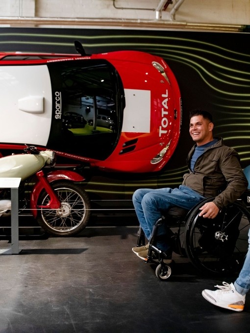 A woman and man at Coventry Transport Museum