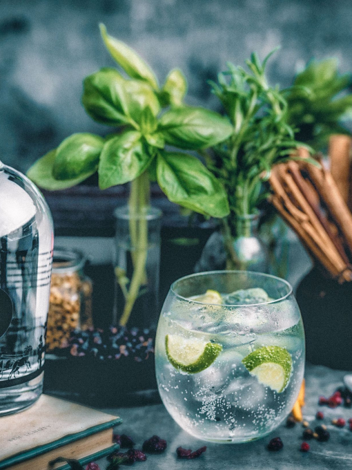 A promotional shot of a bottle with label reading: Exeter Gin