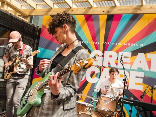 A band on stage at the Great Escape festival in Brighton