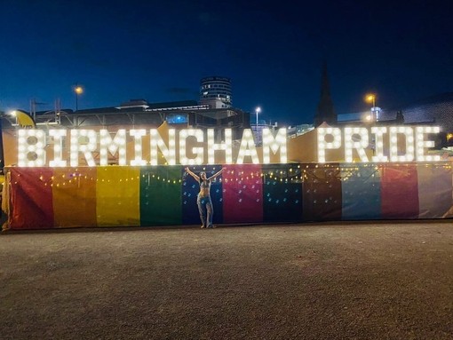 Nighttime light display, Birmingham Pride
