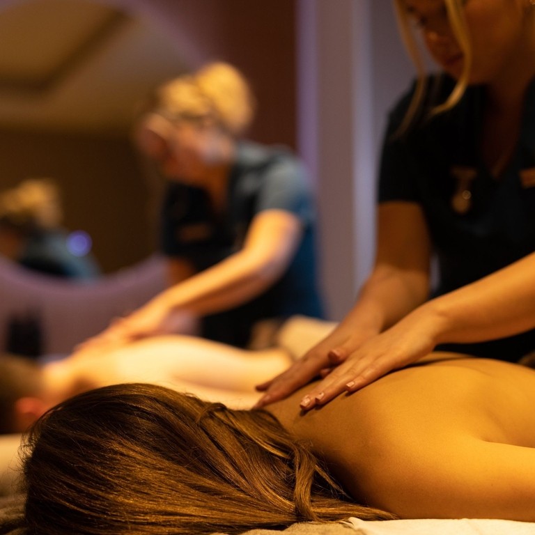 A woman receiving a massage at RE:TREAT in the Lowry Hotel in Greater Manchester