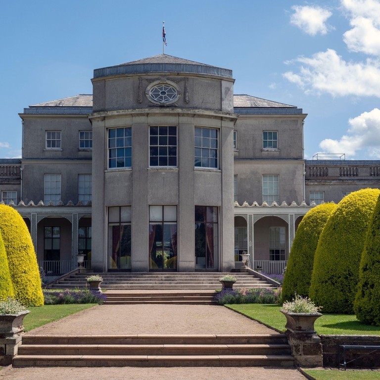 A beautiful estate bordered by sculptured hedges