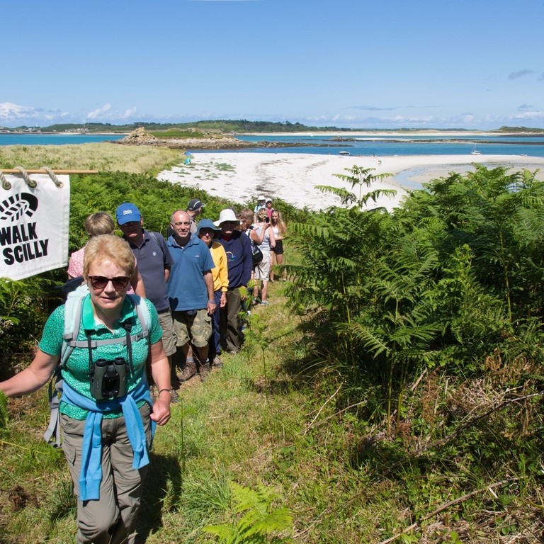 Group of people exploring the Isles of Scilly