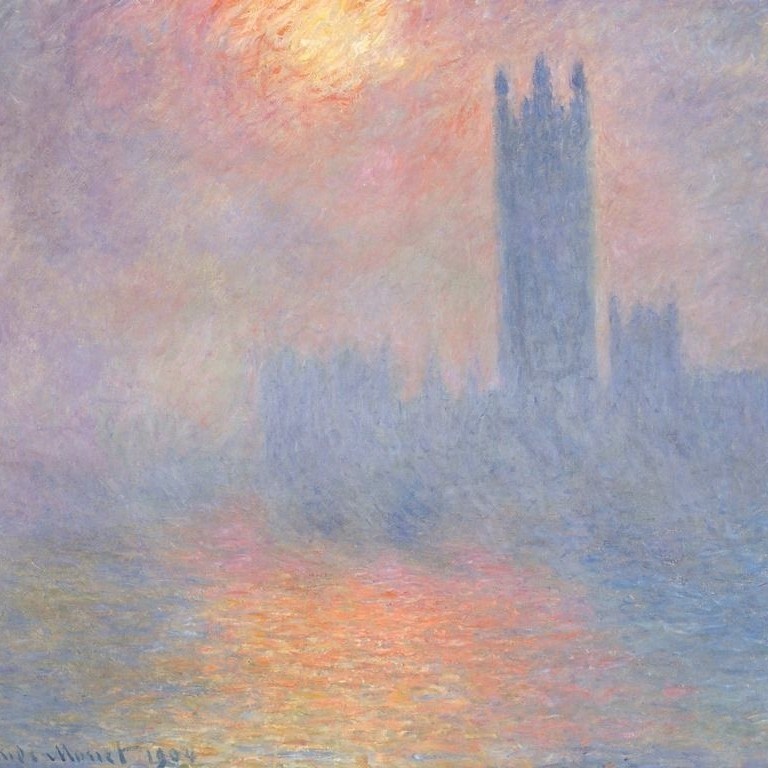 Claude Monet's London Parliament Sunlight in the Fog 1904 on display at the Courtauld Gallery in London