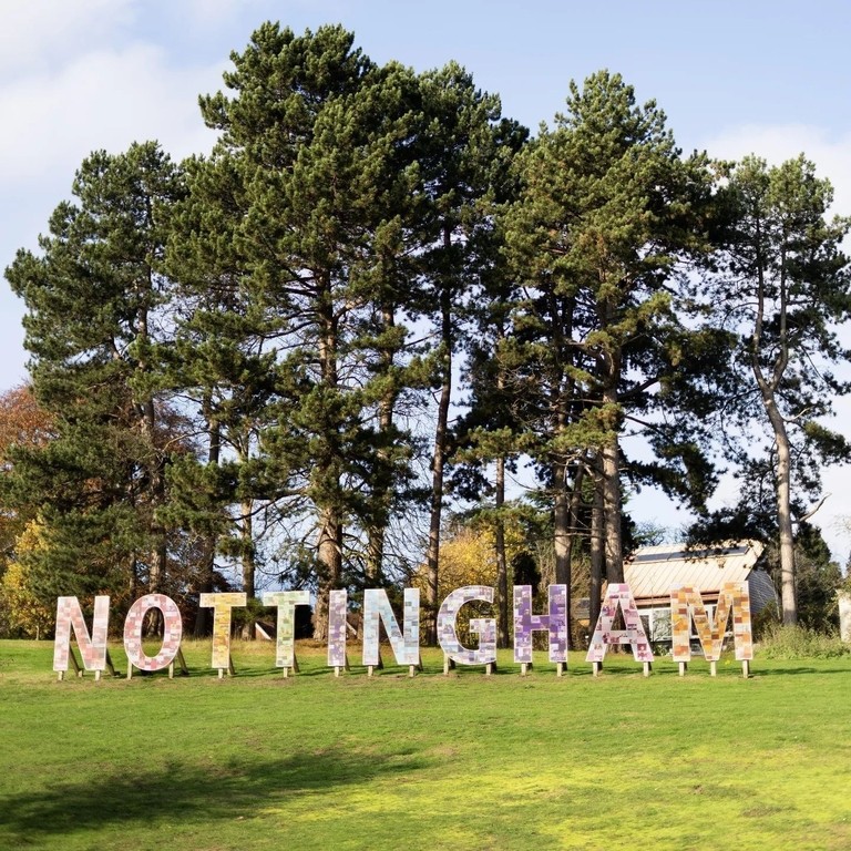 A display highlighting the city of Nottingham