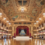 Grand interiors of Blackpool Tower Ballroom.